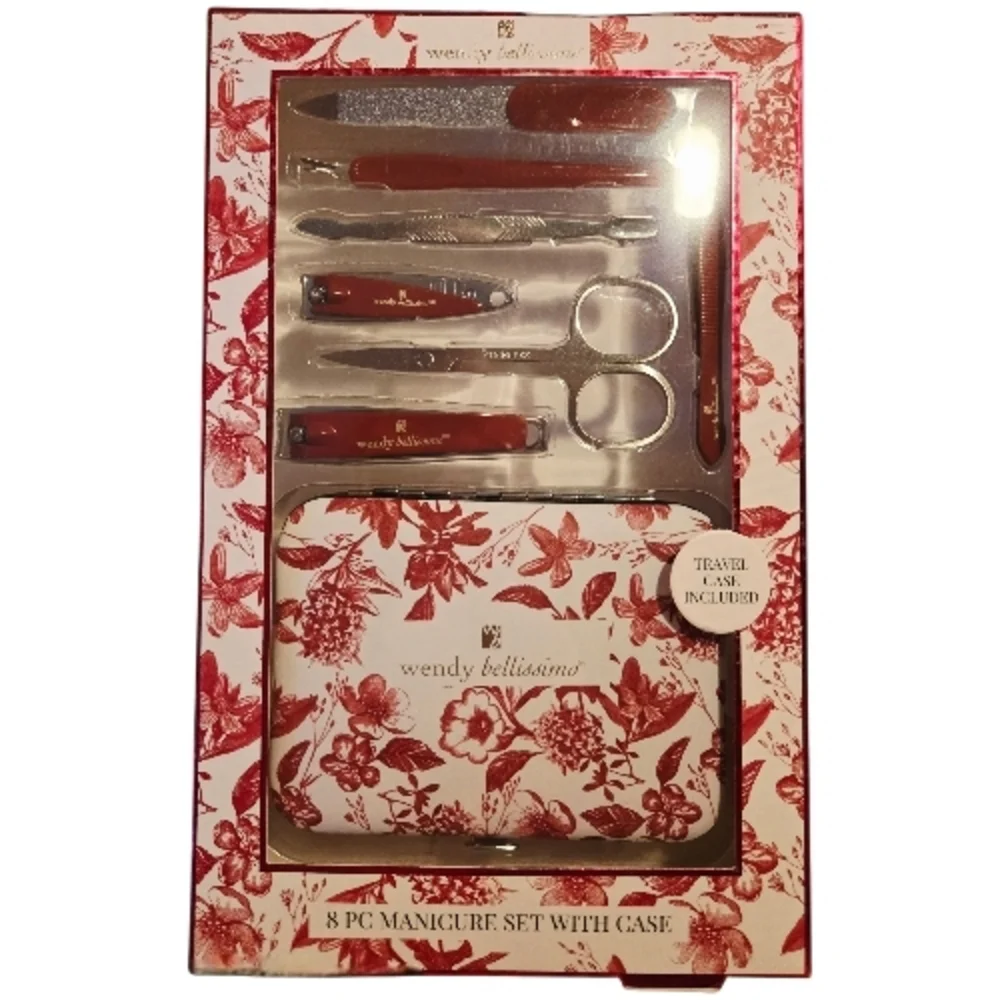 Wendy Bellissimo Red Manicure Set, Back & Body Loofah-NWT